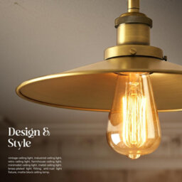 Industrial-Semi Flush Mount Vintage Ceiling Light Metal 22Cm Lampshade Pendant Light For Farmhouse Porch Kitchen - thumbnail 5