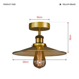Industrial-Semi Flush Mount Vintage Ceiling Light Metal 22Cm Lampshade Pendant Light For Farmhouse Porch Kitchen - thumbnail 2