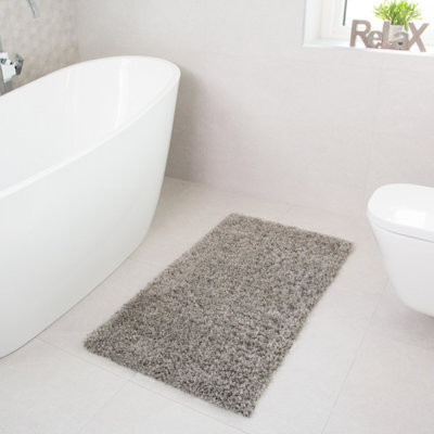 Loomed Soft Value Silver Grey Shaggy Area Rug 50X80Cm - image 1
