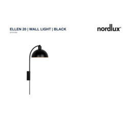 Nordlux Ellen Metal Wall Light  Black,plug In Or Mains - thumbnail 5