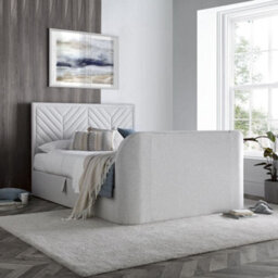 Sherlock Natural Fabric Ottoman Electric Media Tv Bed - 6Ft Super King Size - thumbnail 2