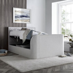 Sherlock Natural Fabric Ottoman Electric Media Tv Bed - 6Ft Super King Size - thumbnail 3