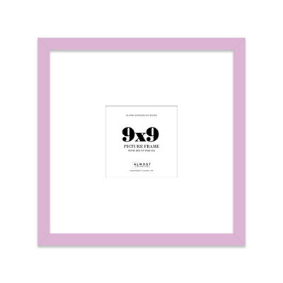 "9X9"" Lilac Picture Frame - 9X9"" Square Frame With 6X6"" Mount For 9X9""/6X6"" Pictures Moderrn Style Thin Edge, 1 Pack" - image 1