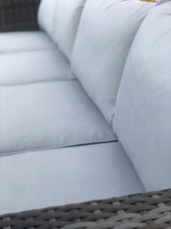 Evre Grey 4 Seat Rattan Outdoor Garden Furniture Set - Malaga With Coffee Table And Weatherproof Cover - thumbnail 8