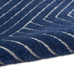 Navy Blue Easy To Clean Abstract Geometrical Luxurious Modern Rug For Living Room, Bedroom - 160Cm X 221Cm - thumbnail 6