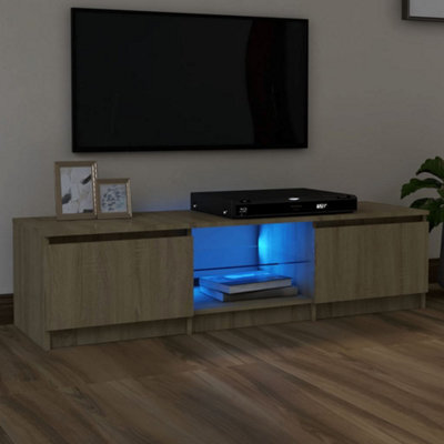 Berkfield Tv Cabinet With Led Lights Sonoma Oak 140X40X35.5 Cm - image 1