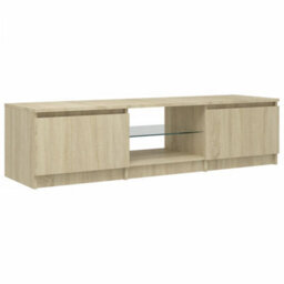 Berkfield Tv Cabinet With Led Lights Sonoma Oak 140X40X35.5 Cm - thumbnail 3