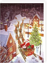 Traditional Christmas Advent Calendar Santa Waving No Chocs Or Treats - thumbnail 1