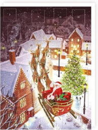 Traditional Christmas Advent Calendar Santa Waving No Chocs Or Treats - thumbnail 2
