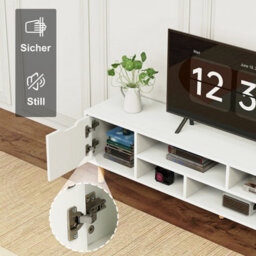 140Cm High Gloss Floating Tv Stand Unit Modern Living Room Cabinet Storage - thumbnail 5