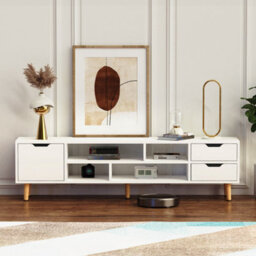 140Cm High Gloss Floating Tv Stand Unit Modern Living Room Cabinet Storage - thumbnail 1