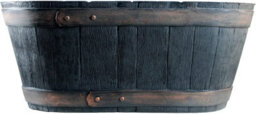 Simpa Oakwood Black Rustic Style Plastic Trough Planter - thumbnail 2