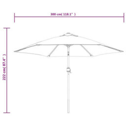 Berkfield Outdoor Parasol With Metal Pole Terracotta 300 Cm - thumbnail 7