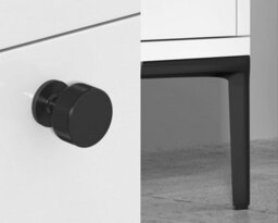 Royal Bathrooms Royal Bathroom Verona 600mm Gloss White 3-Drawer Floor Standing Bathroom Vanity Unit With Ceramic Basin & Matt Black Knob - thumbnail 9