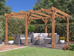 Dunster House Wooden Pergola Garden Plant Frame Furniture Kit Leviathan 4M X 3M - thumbnail 1