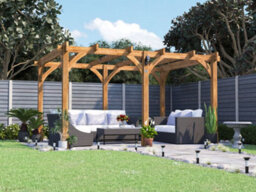 Dunster House Wooden Pergola Garden Plant Frame Furniture Kit Leviathan 4M X 3M - thumbnail 2