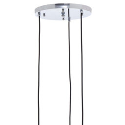 Orsina 3-Light Chrome Pendant Light With Clear Round Shades, Suspended Trio Pendant, Gloss Metal Hanging Fixture - thumbnail 4