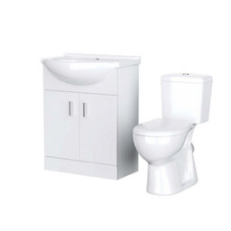 Nes Home Gloss White 550mm Vanity Unit And Close Coupled Toilet - thumbnail 4