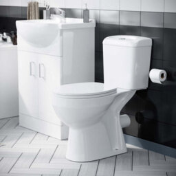 Nes Home Gloss White 550mm Vanity Unit And Close Coupled Toilet - thumbnail 2