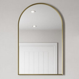Aveli 500X800mm Brushed Brass Wall Mounted Bathroom Mirror Framed Modern Arch Design