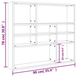 Vidaxl Wall Shelf Sonoma Oak 90X16X78 Cm Engineered Wood - thumbnail 7
