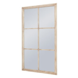 Wyld Haus Rustic Natural Washed Wood Six-Panel Window Mirror 1500X900mm - thumbnail 3