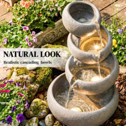 Outsunny Water Fountain Outdoor, 4-Tier Garden Water Feature - thumbnail 7