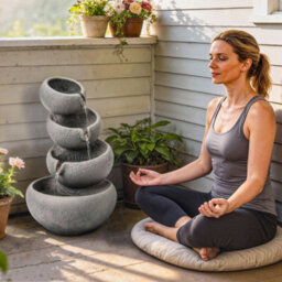 Outsunny Water Fountain Outdoor, 4-Tier Garden Water Feature - thumbnail 8