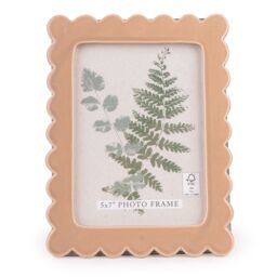 Candlelight Gloss Taupe Scalloped Single Photo Frame (H)21Cm X (W)16Cm - thumbnail 2