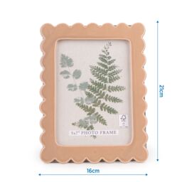 Candlelight Gloss Taupe Scalloped Single Photo Frame (H)21Cm X (W)16Cm - thumbnail 4