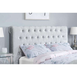 Birlea Sienna King Size Bed In Steel Crushed Velvet - thumbnail 2