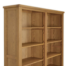 The Furniture Market Cotswold Rustic Smoked Oak Extra Large Grand Double Library Bookcase With 2 Drawers - thumbnail 6