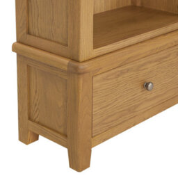 The Furniture Market Cotswold Rustic Smoked Oak Extra Large Grand Double Library Bookcase With 2 Drawers - thumbnail 7