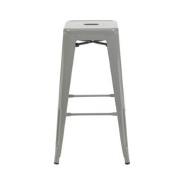 "Fwstyle Bistro Metal Bar Stools Set Of 4 30"" Silver Gloss Galvanised Steel Indoor & Outdoor Ready Assembled" - thumbnail 5