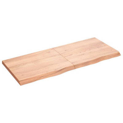 Berkfield Wall Shelf Light Brown 120X50X4 Cm Treated Solid Wood Oak - image 1