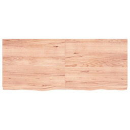 Berkfield Wall Shelf Light Brown 120X50X4 Cm Treated Solid Wood Oak - thumbnail 2