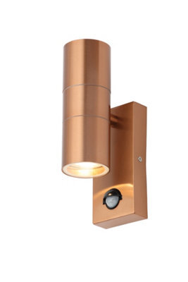 Generic Zinc Leto 2Lt With Pir Copper Wall Light Copper Zn-29179-Cop