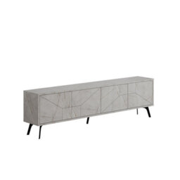"Decortie Dune Modern Tv Unit Multimedia Centre With Storage Stylish Tv Cabinet 65"" Tvs Gold Marble Effect 180Cm" - thumbnail 2