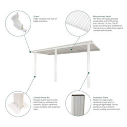 Primrose Veranda Garden Canopy Retractable Sliding Roof 4.26M X 3.05M Anthracite - thumbnail 6