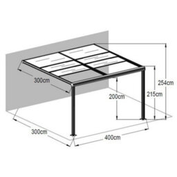 Primrose Veranda Garden Canopy Retractable Sliding Roof 4.26M X 3.05M Anthracite - thumbnail 5