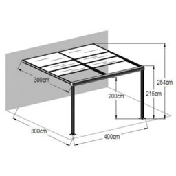 Primrose Veranda Garden Canopy Retractable Sliding Roof 4.26M X 3.05M Anthracite - thumbnail 4