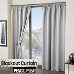 Ameha Light Grey Blackout Curtain Pencil Pleat Curtain 66''x72'' Thick Thermal Insulated Curtains Pair Living Room Decor Uk