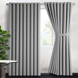 Ameha Light Grey Blackout Curtain Pencil Pleat Curtain 66''x72'' Thick Thermal Insulated Curtains Pair Living Room Decor Uk - thumbnail 6