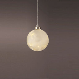 Lumineo Frosted Christmas Bauble Light Warm White 10Cm Micro Led Battery Ball Light - thumbnail 2