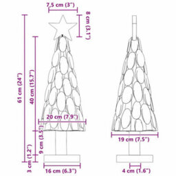 Vidaxl Christmas Tree With Stand Brown 60 Cm Solid Teak Wood - thumbnail 3
