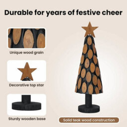 Vidaxl Christmas Tree With Stand Brown 60 Cm Solid Teak Wood - thumbnail 8