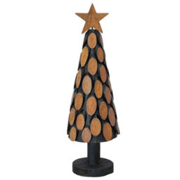 Vidaxl Christmas Tree With Stand Brown 60 Cm Solid Teak Wood - thumbnail 6