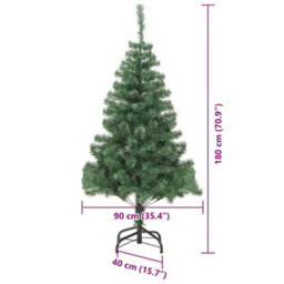 Vidaxl Christmas Tree With 300 Leds With Stand Green 180 Cm Pvc - thumbnail 3