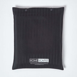 Homescapes Black Egyptian Cotton Satin Stripe Flat Sheet 330 Tc, Single - thumbnail 5