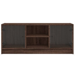 Berkfield Classic Tv Cabinet With Glass Doors Brown Oak 102X37X42 Cm - thumbnail 6